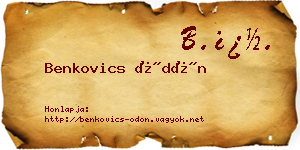 Benkovics Ödön névjegykártya